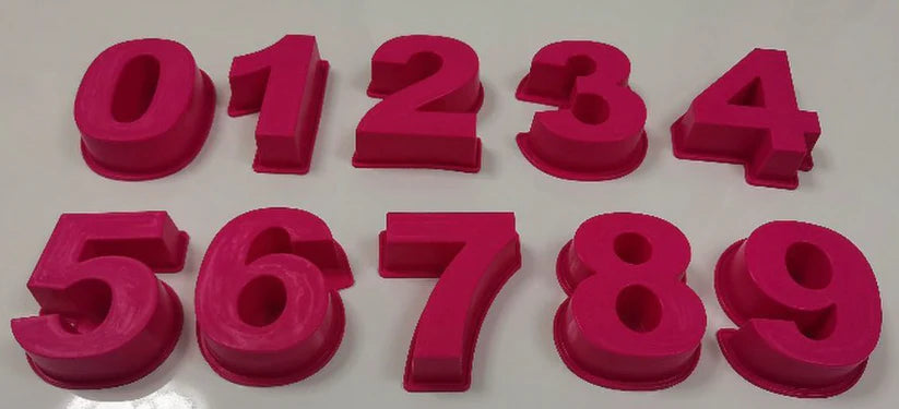 Giant Pink Numbers Silicone Mould Set "0 to 9" | MoldyFun India
