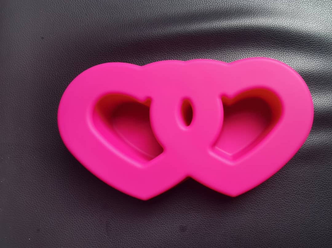 Giant Pink Double Heart Mould | MoldyFun India