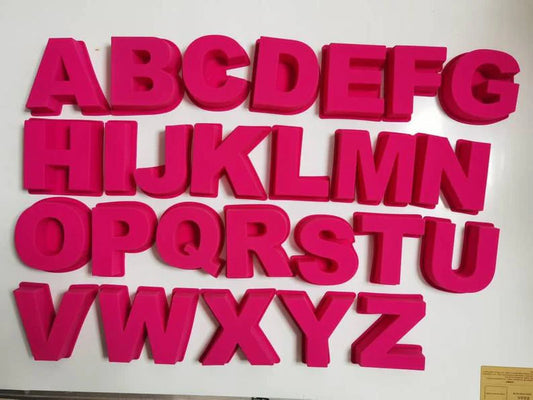 Giant Pink Alphabet Silicone Moulds – A-Z Set of 26 Letters | MoldyFun India