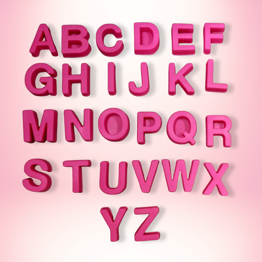 Mini Pink Alphabet Silicone Moulds Set of 26 Letters (A-Z)